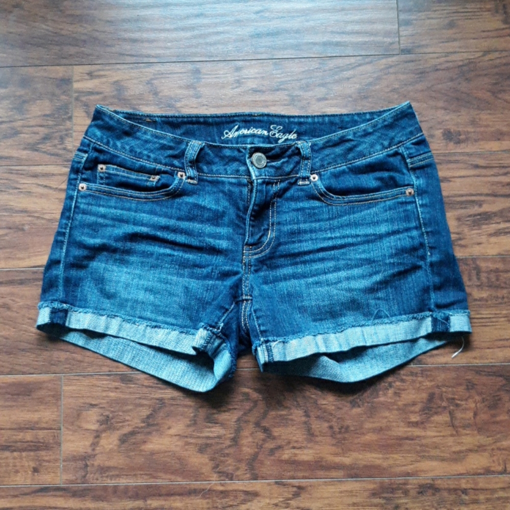 Midi denim shorts